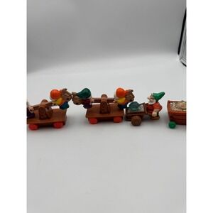 Vintage Disney Snow White Seven Dwarfs Mine Train Toy Set Carts Doc Grumpy Dopey